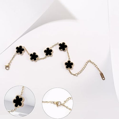 Pulsera trebol de cinco hojas negro - additional image 18