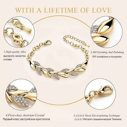 Pulsera elegante de hojas doradas - additional image 5