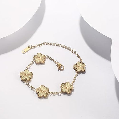 Pulsera trebol de cinco hojas oro - additional image 19