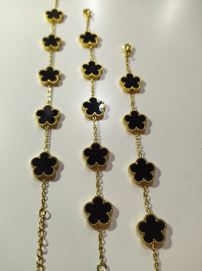 Pulsera trebol de cinco hojas negro - additional image 11