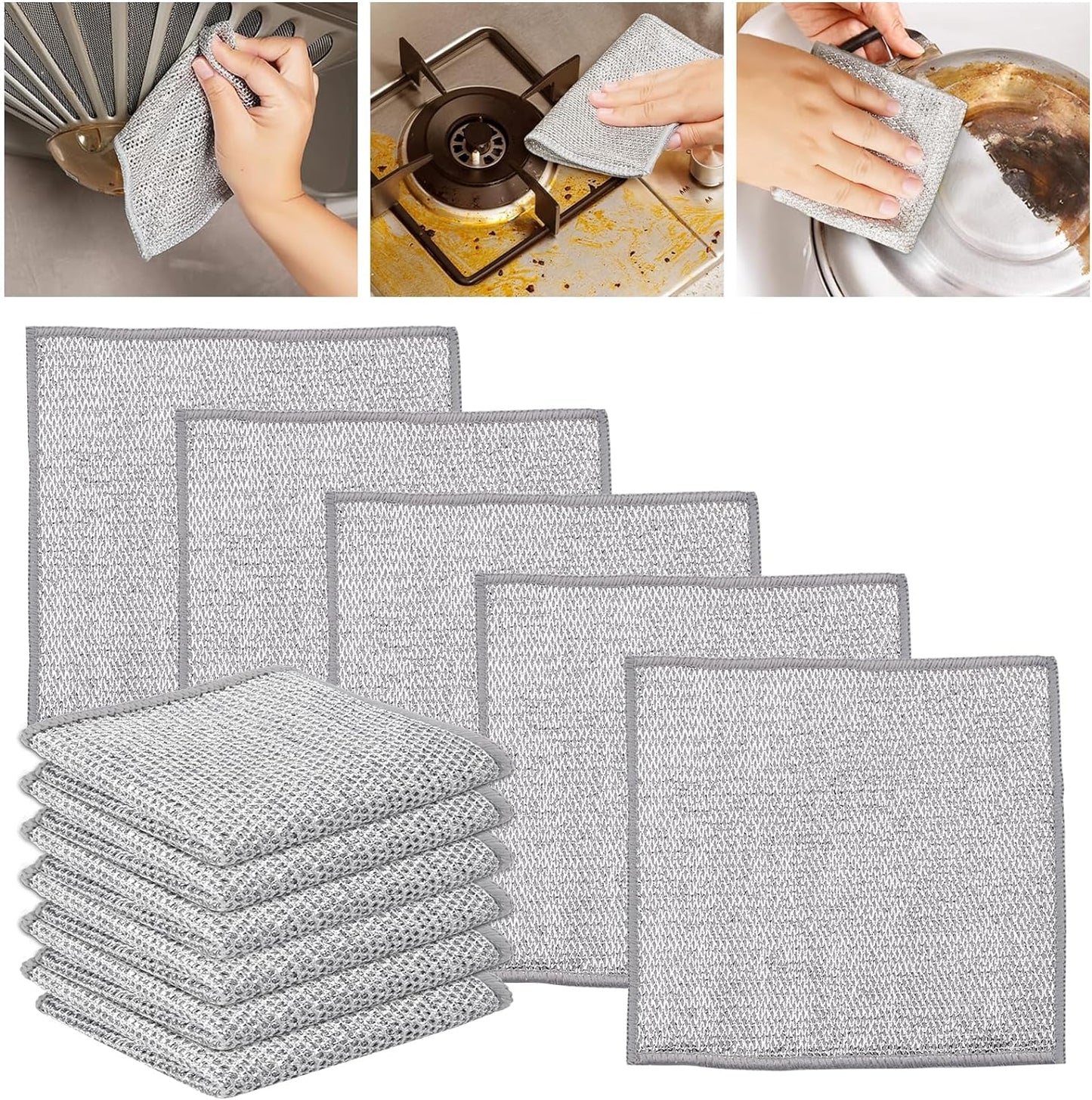 Pack de 5 paños de limpieza de malla de alambre